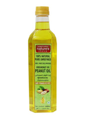 Nature's Choice Unrefined & Cold Pressed Peanut Oil With Vitamins A, D & E - Vegetarian 1 Ltr