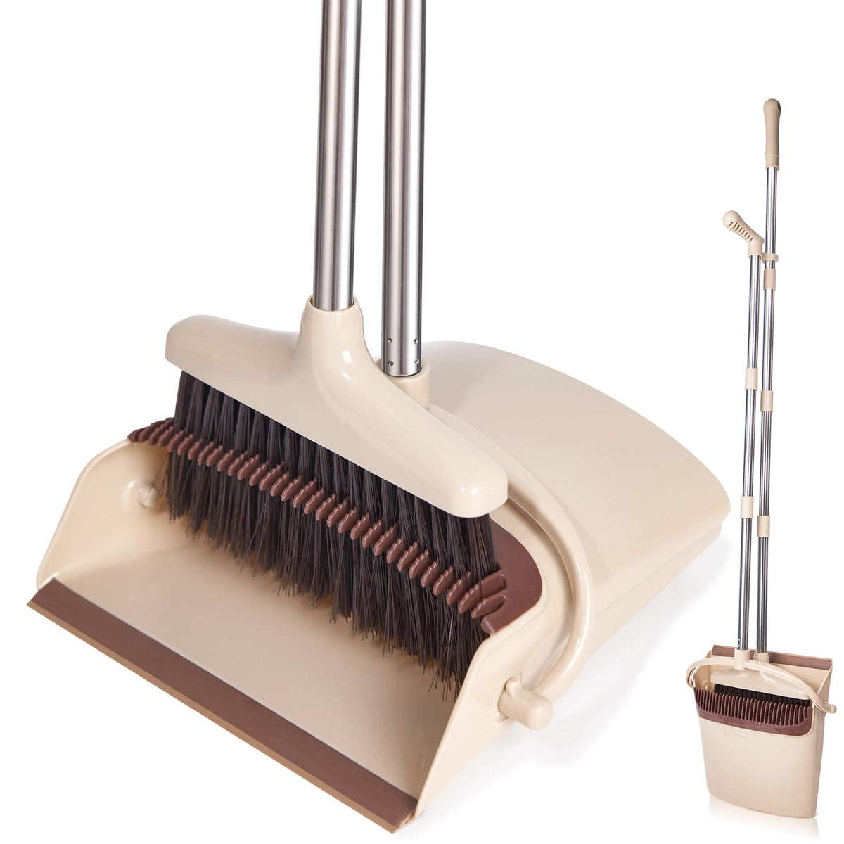 Brown Broom & Dustpan Set