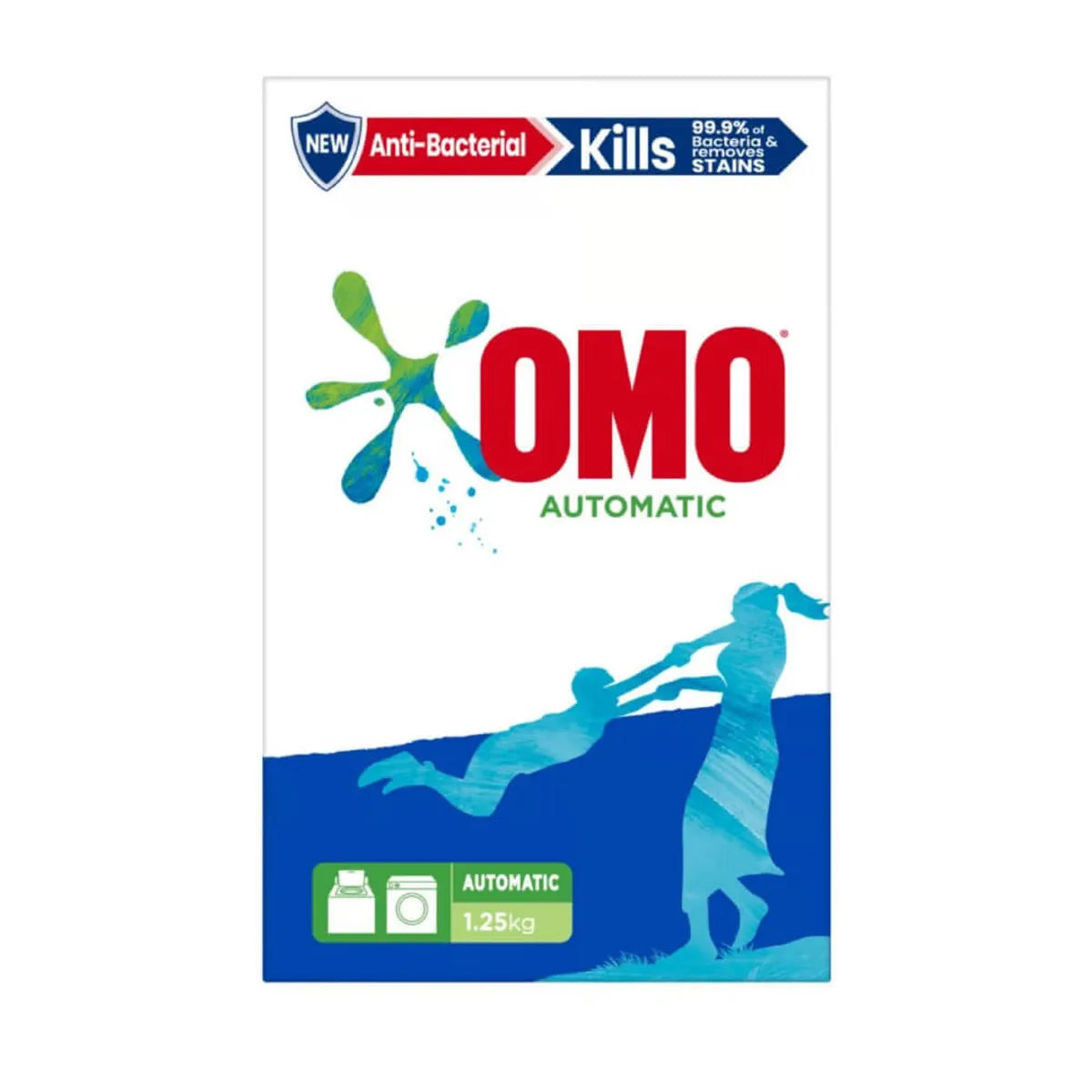 Omo Automatic Antibacterial Laundry Detergent Powder Front & Top Load 1.25