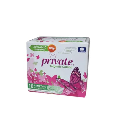 PRIVATE ORGANIC COTTON SUPER 18 TAMPONS