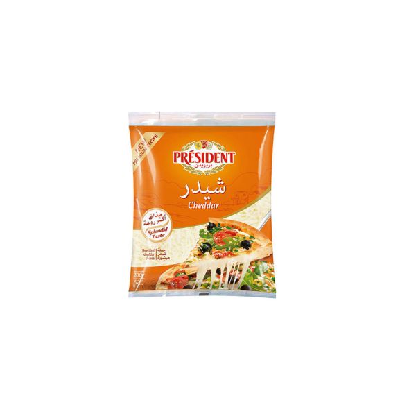 President Shredded Natural Cheddar Cheese 200gm