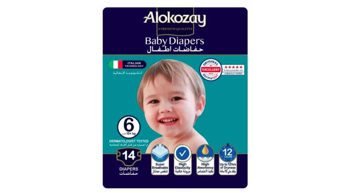 Alokozay Baby Diapers Size 6 (15+kg) 14's