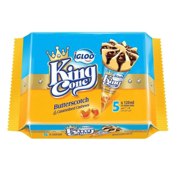 IGLOO KING CONE BUTTERSCOTCH 5X120ML
