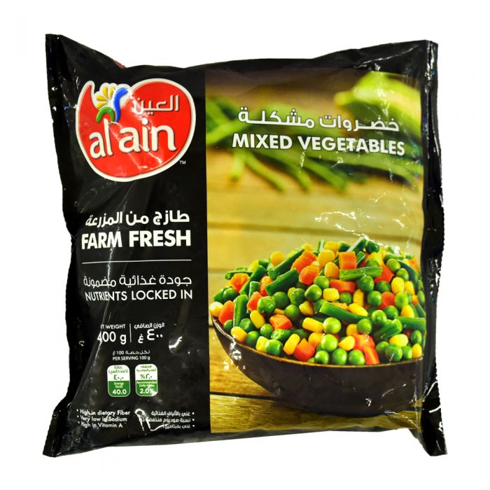 Al Ain Farm Fresh Frozen Mixed Vegetables 400gm