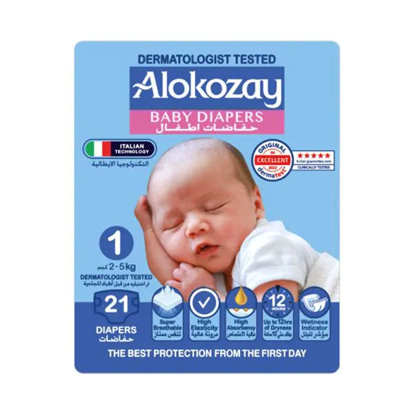 Alokozay Baby Diapers Size 1 (2-5kg) 21's