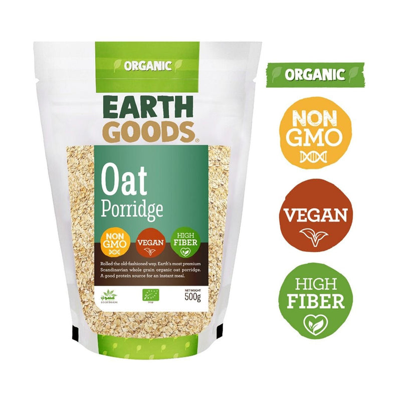 Earth Goods Organic High Fiber Oat Porridge - vegan, GMO free 500 GM