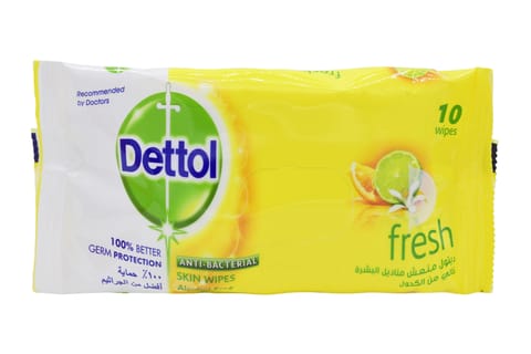 DETTOL ANTIBACTERIAL WIPES FRESH 10'S