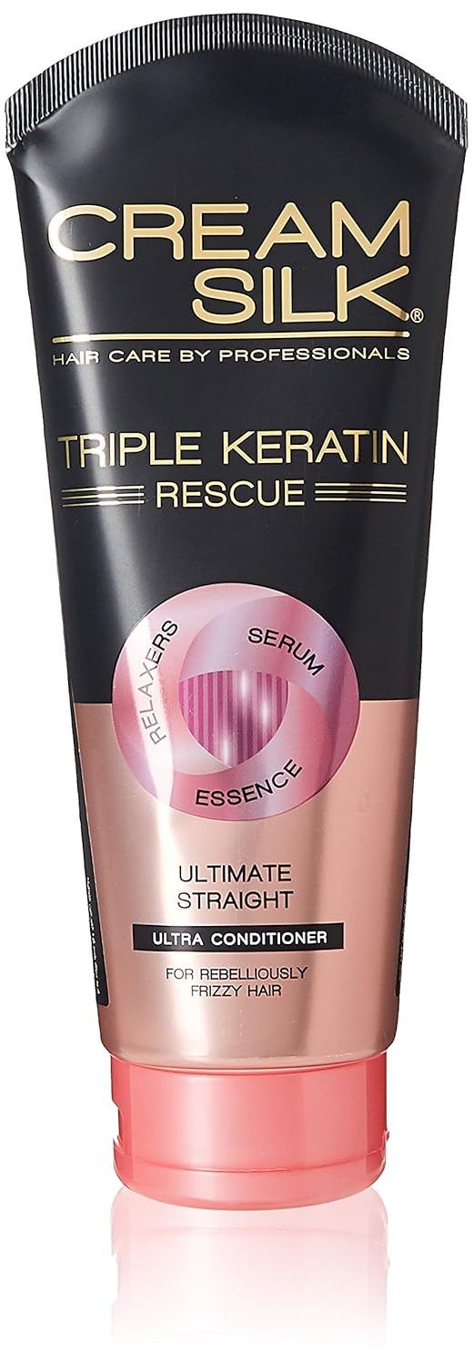 Cream Silk Triple Keratin Rescue Ultimate Straight Conditioner For Rebelliously Frizzy Hair