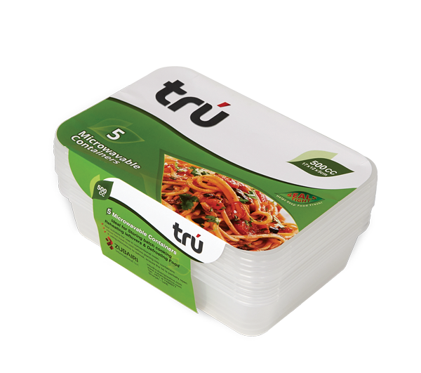 Tru 5 Microwavable Containers 500Cc