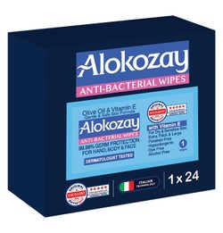 Alokozay Olive Oil & Vitamin E Anti Bacterial Wipes, 24 Pieces