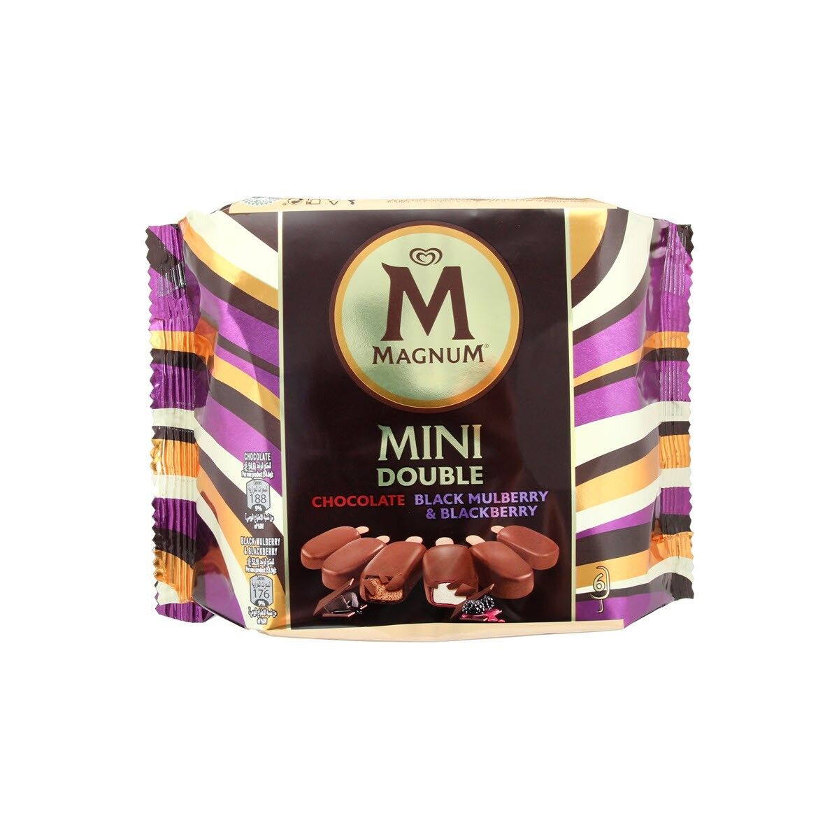Magnum mini ice cream double chocolate with black mulberry & blackberry