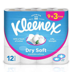 Kleenex Cottonelle Dry Soft Toilet Rolls 2ply (9+3 Free) (Special Offer)