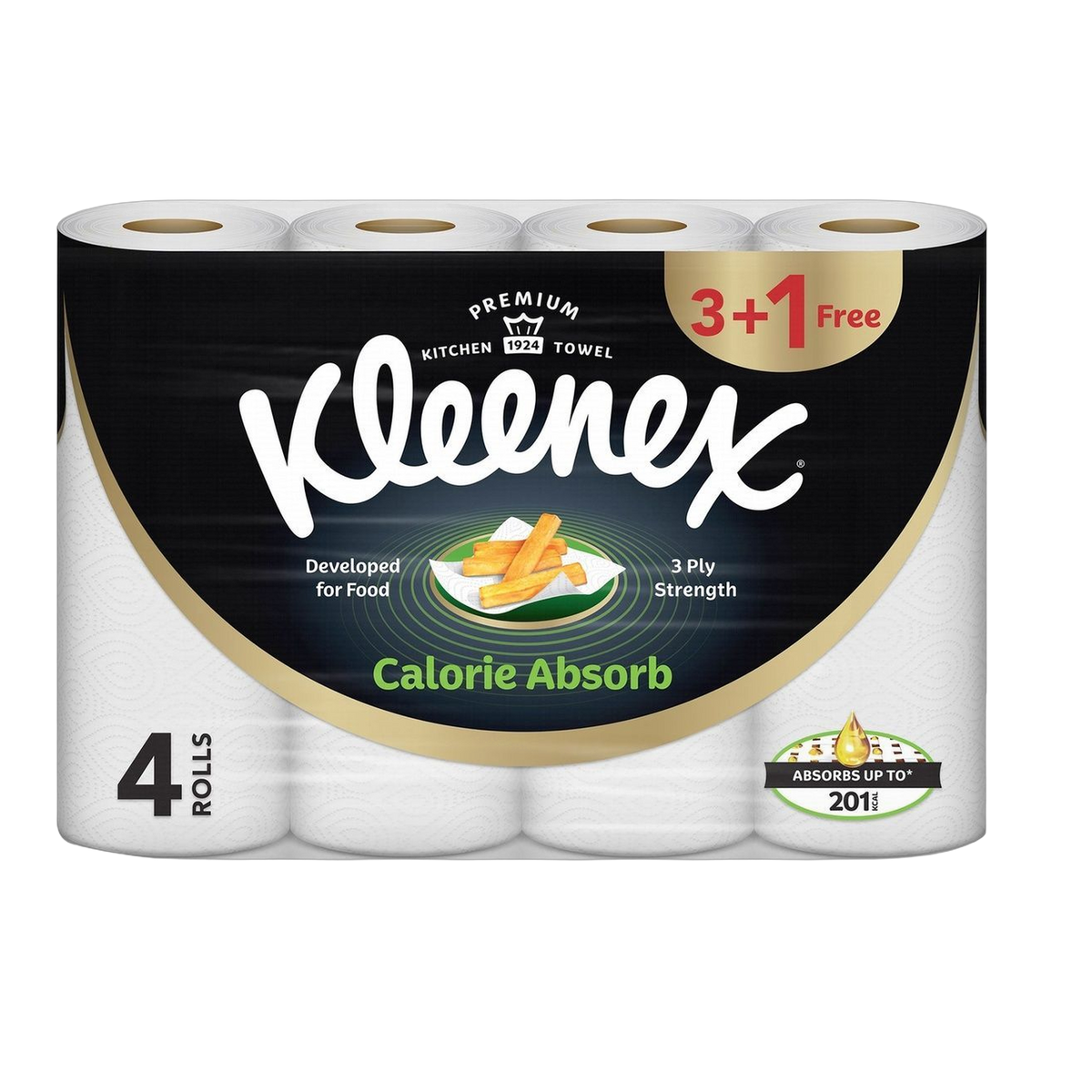 Kleenex Viva Calorie Absorb Kitchen Towel Rolls 3ply 4x50 Tissue