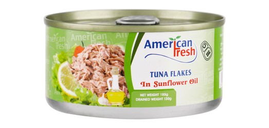 American Fresh Tuna Flakes In Sunflower Oil 130gm