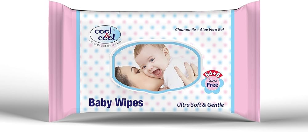 Cool & Cool Ultra Soft & Gentle Baby Wipes with Chamomile Extract & Aloe Vera Gel 72wipes