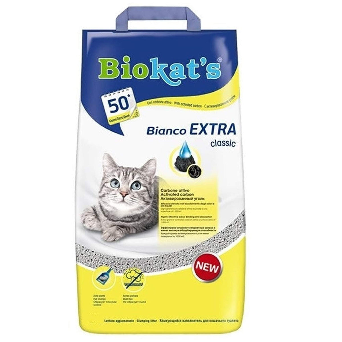Biokats Bianco Extra Classic Cat Litter With Activated Carbon 10kg