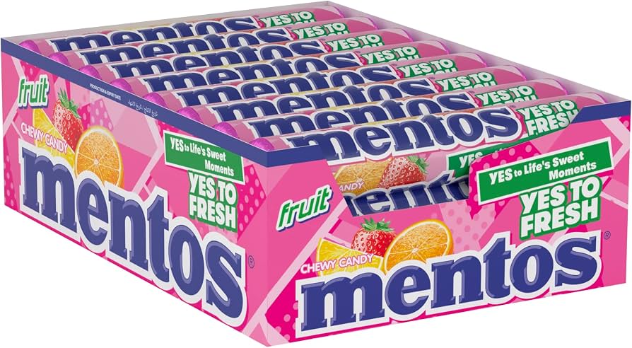 MENTOS CHEW CANDY TUTTI FRUTTIX24PC OTR