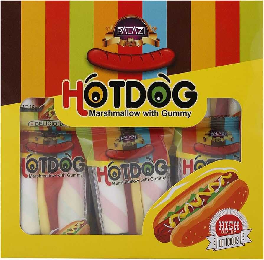 Palazi Hotdog Marshmallow With Gummy 15gm