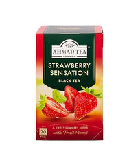 Ahmad Tea Strawberry Sensation Black Tea Bags with Fruit Pieces 20 Per Pack