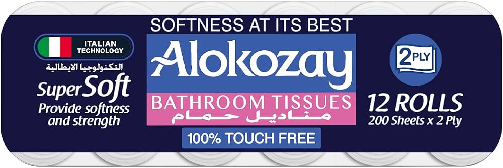 ALOKOZAY BATHROOM TISSUE 12 ROLLS 2PLY 200SHEETS