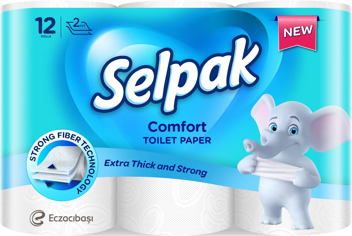 SELPAK COMFORT TOILET PAPER 2PLY 12 ROLLS