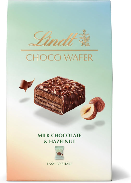 Lindt Milk Chocolate & Hazelnut Coated Wafers Filled With Chocolate (9 Pieces)