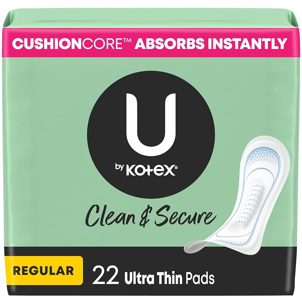 Kotex Hypoallergenic Night Maxi Thick Natural Cotton Sanitary Pads With Wings 22Per Pack