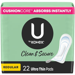 Kotex Hypoallergenic Night Maxi Thick Natural Cotton Sanitary Pads With Wings 22Per Pack