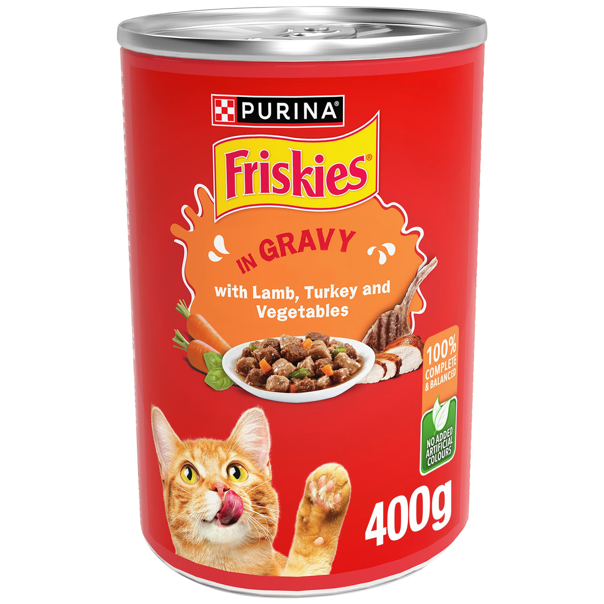 PURINA FRISKIES IN GRAVY LAMB,TURKEY AND VEG 400g