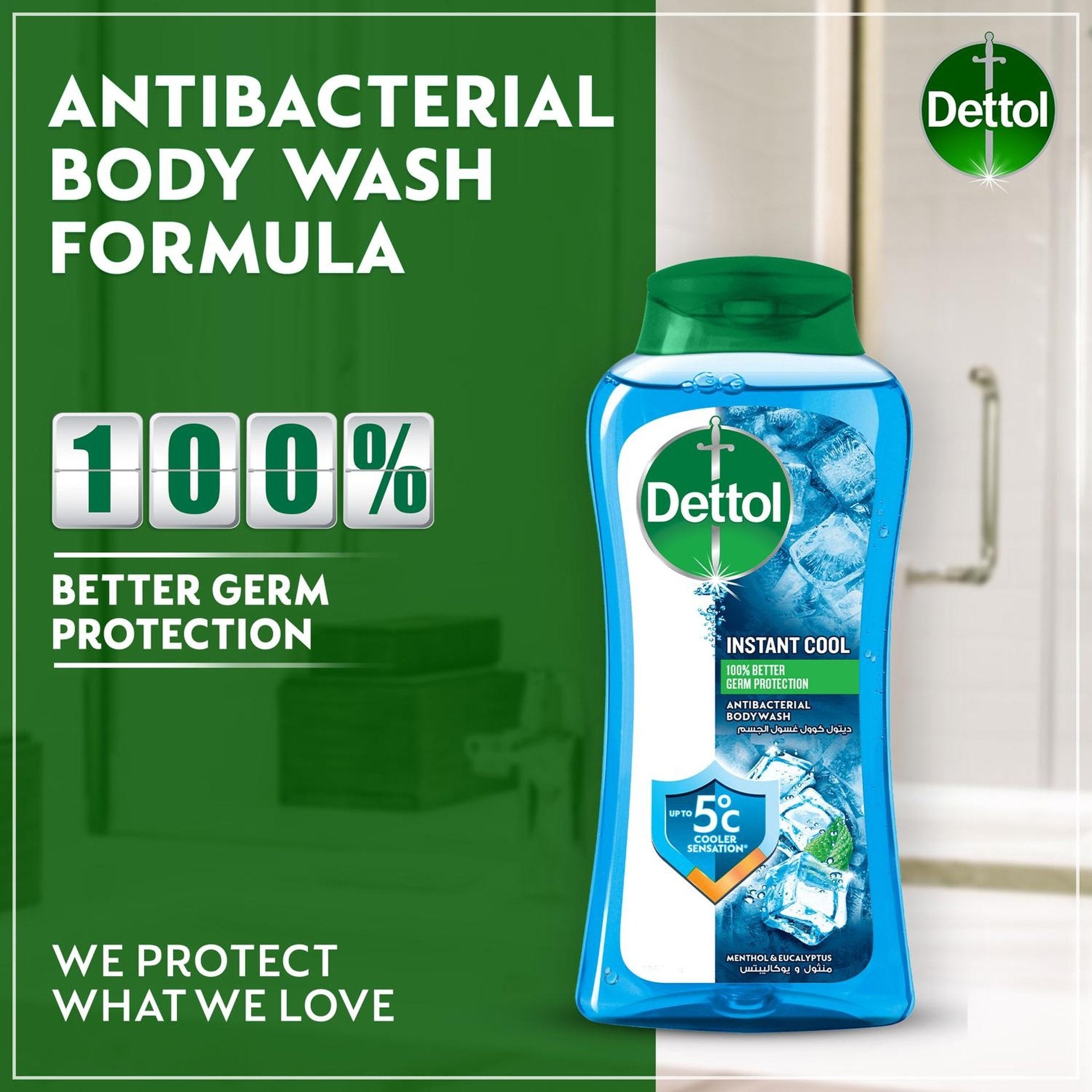 Dettol Cool Shower Gel & Body Wash Menthol & Eucalyptus Scent 250 ml