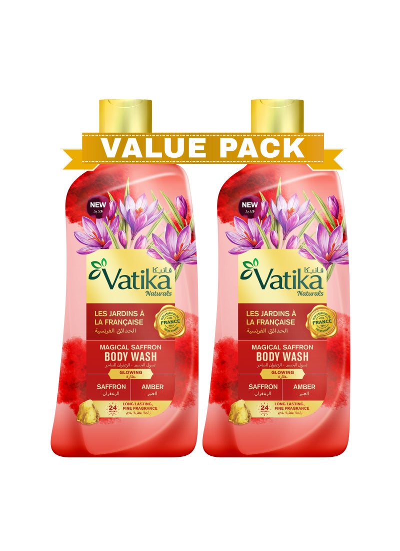 Vatika Naturals 24H Glowing Magical Body Wash Saffron & Amber Scent (Value Pack)