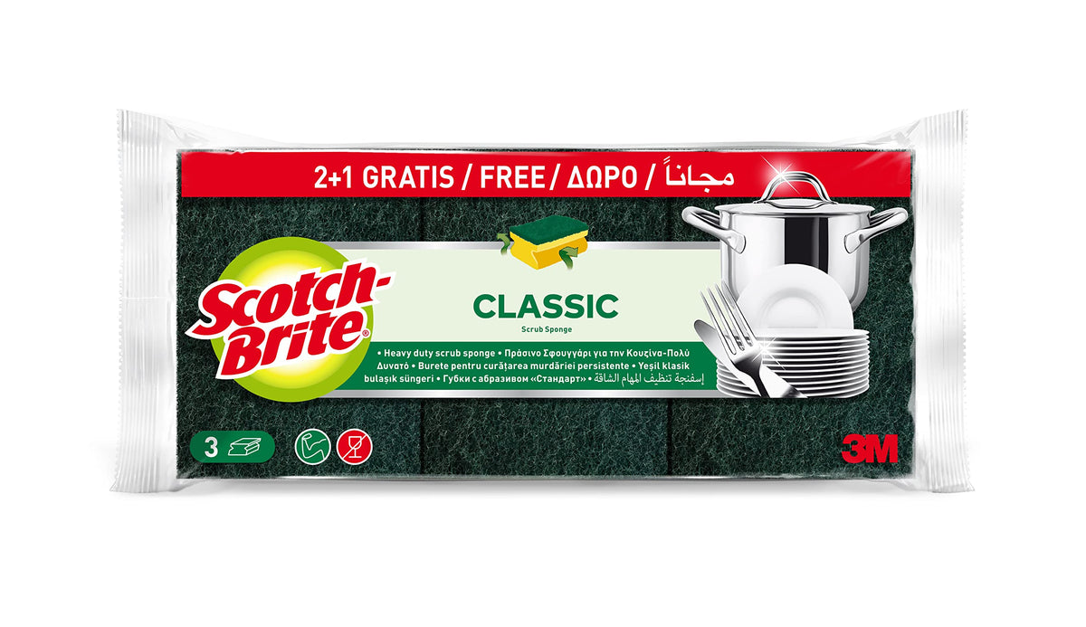 Scotch Brite Classic Scrub Sponge (2+1 Free)