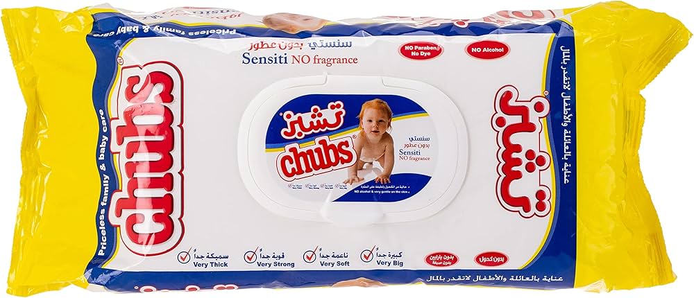 Chubs Sensitive Baby Wipes - Fragrance Free, Alcohol Free, Parabens Free