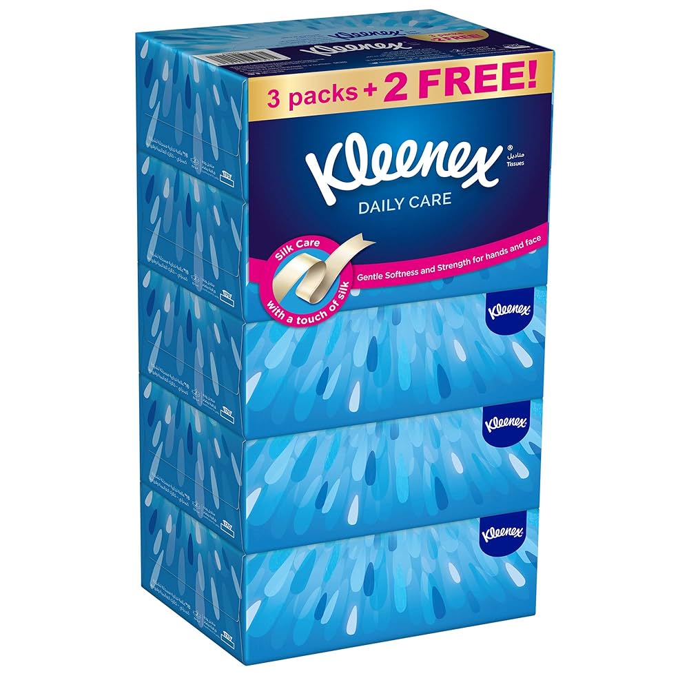 Kleenex Daily Care Facial Tissues 2ply 150 Tissues x5