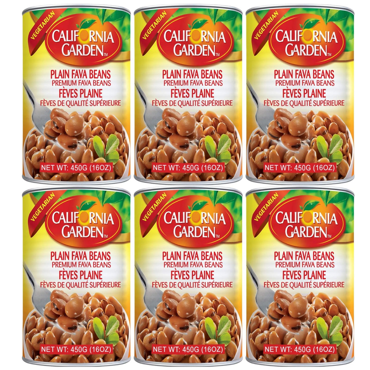 California Garden Premium Fava Beans Plain Medammes 450gX6PC OTR