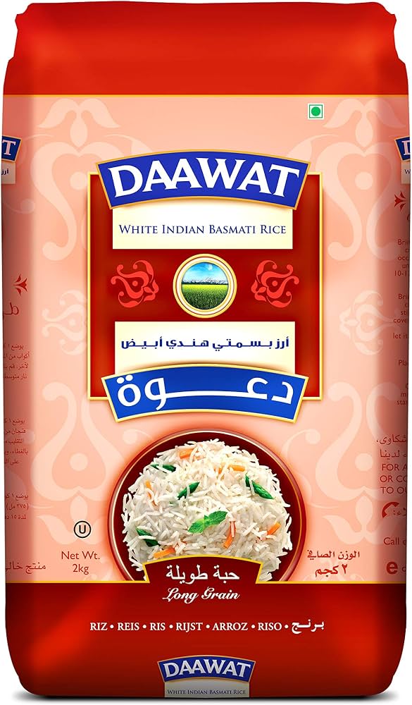 DAAWAT WHITE INDIAN BASMATI RICE 2KG