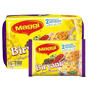 Maggi 2 Minute Instant Noodles Biryani Flavor 77g x5
