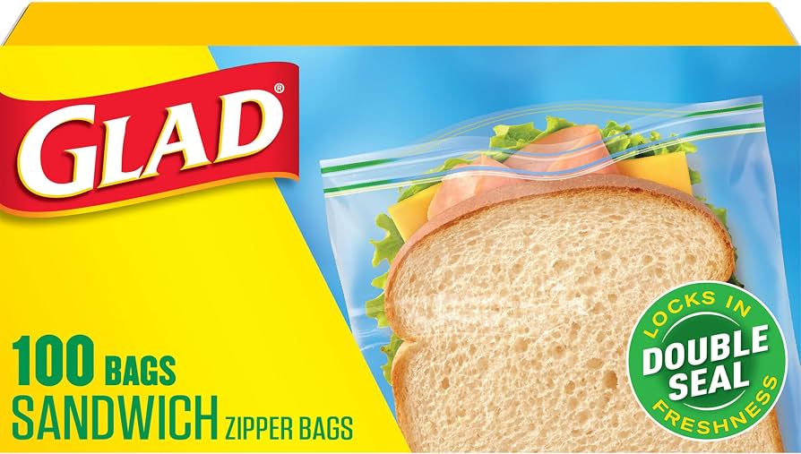 GLAD SANDWICH ZIPPER BAGS 100