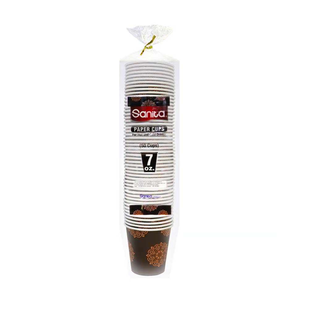Sanita 7oz Disposable Paper Cups 50Per Pack