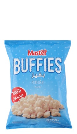 Master Buffies Baked Popcorn Corn Puffs - Artificial Colors Free