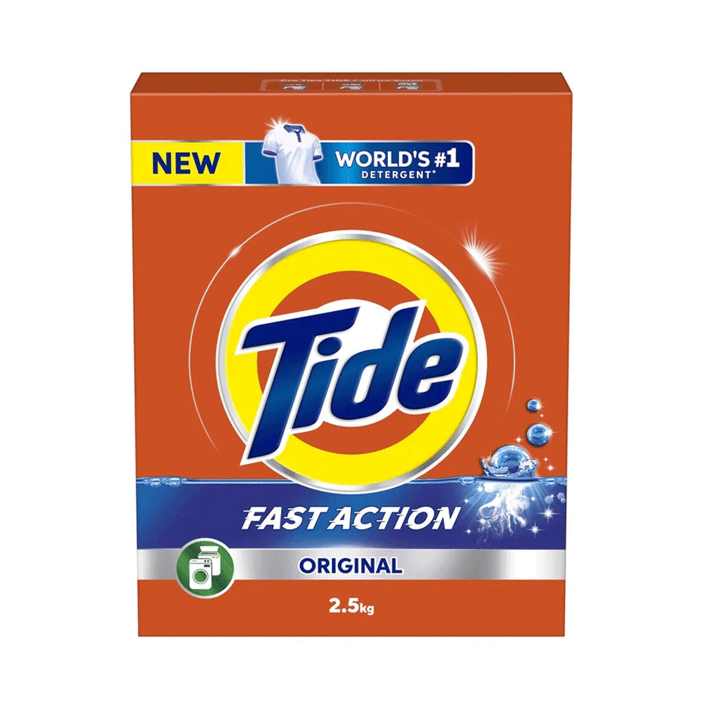 Tide Fast Action Automatic Original Laundry Detergent Powder Front & Top Load 2.5kg