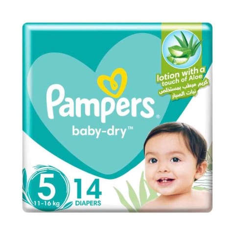 Pampers Rash Protection Baby Diapers with Aloe Vera Lotion Size 5 (11-16kg)