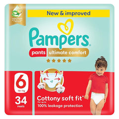Pampers Ultimate Comfort Baby Diaper Pants with Aloe Vera Lotion & Vitamin E Size 6 (16+ kg)