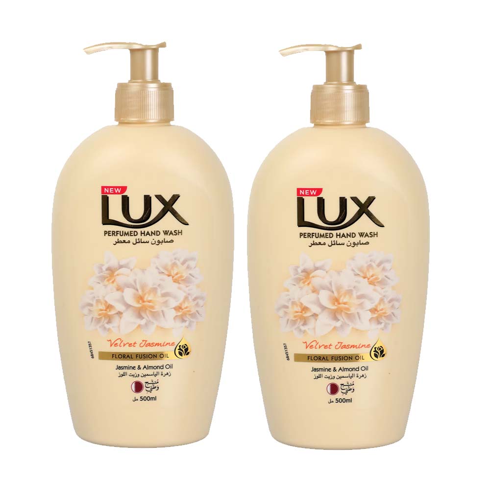 LUX HW VELVET JASMINE&ALMOND OIL 500MLX2PC OTR
