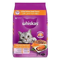 Whiskas Dry Food with Grilled Salmon Steak for Adult Cats (1+ Years)