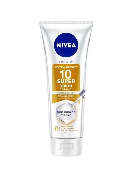 Nivea Extra Bright 10 Super Youth Body Serum With Niacinamide, Vitamins C & E 170ml