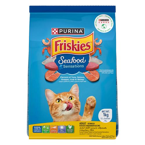 Purina Friskies Dry Food Seafood Flavor for Adult Cats 1kg