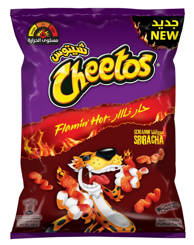 Cheetos Flamin Hot Sriracha Corn Puffs 140gm