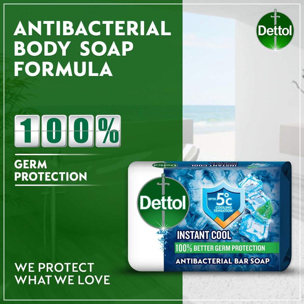 Dettol Instant Cool Bathing Soap Menthol & Eucalyptus Scent 165 g