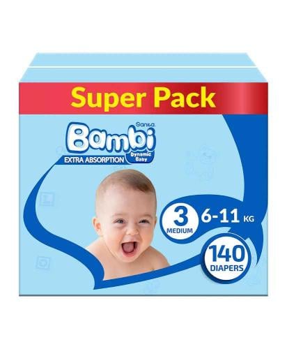 Sanita Bambi Medium Baby Diapers Size 3 (6-11kg) 15Per Pack